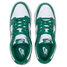 Nike Zapatillas casuales de hombre de suela plana de unicolor con parches y cordones, de diseño simple - blanco/verde malaquita - Ver 4