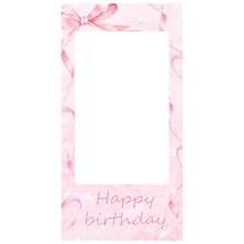 1Pc-Polyester-Bow Photo Props Banner,Pink Bow Party Decoration Photo Props Backdrop Frame For Happy Photo Door Banner - Multicolor - View 3