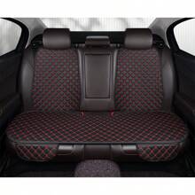 2pcs Universal Leather Car Seat Cushion - Four-Season Comfort, Non-Slip Star-Stitched Design For Front Seat And Backrest - Star Leather - View 3
