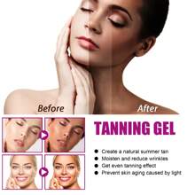 100g/3.52 Fl.Oz After Sun Tanning Gel, Hydrating & Moisturizing, Helps To Create Natural-Looking Summer Tan, Nourish And Reduce Wrinkles, Achieve Even Tanning Effect, Prevent Sun-Induced Skin Aging, Suitable For Beach & Outdoor Activities In Summer