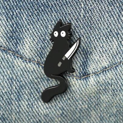 Black Cat Enamel Brooch Custom Decorative Brooches Ornaments Lapel Bag Badges Jewelry Gifts 2025 New Style Pin For Clothes Bag Charm School Kpop Backpack Teacher Supplies Bag Charms Cute Office Accessories Shirts Jacket Christmas Halloween Autumn-Winter Accessories,Suitable For Teens, Youth,Men,Casual, Outdoor, Athletic, Vacation, Graduation Gifts, Birthday, Daily Wear Clothes Pin Funny Teacher Gifts