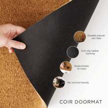 Thermal Outdoor Mats For Front Door Fall Door Mat Natural Coir Doormat Outdoor Hearts Welcome Mat, 18x30 Inch Outdoor Thermal Doormat For Entryway, Natural Coconut Fiber Doormat, Heart-Shaped Welcome Doormat For Outside, 18 X 30 Bathroom Decor Fall Decor Carpet Back To School - Dark Brown/Silver - View 3