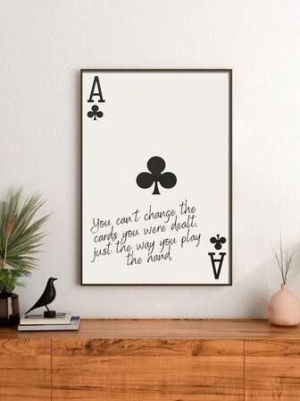 1pc Prints Black And White Wall Art Decor Poster Print Ace Card (Unframed) Aesthetic Retro Wall Prints Wall Art