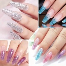 快速打造 12 色指甲延长凝胶套装 - 无味聚氨酯指甲凝胶套装，适用于艺术指甲设计和修复，易于塑形，涂抹顺滑，增厚配方，带闪光 - 非常适合初学者