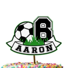 1Pc Personalised Soccer Cake Topper, Customized Number And Name Sport Cake Topper, Football Cake Ornament, Cake Decor, Dessert Table Decor For Parties, Unique Baking Accessory Gift For Birthday,Multi-Functional,Durable,Ornamental,Reusable,Exquisite,Stylish,High-Quality,Colorful,Modern,Custom,Personalized,Unique,Ideal Gifts For Him,Ideal Gifts For Her,Boyfriend,Dad,Girlfriend,Mom,Family,Friends,Tea Room,Home,Garden,Office,For Anniversaries,For Valentine's Day,For Mother's Day,For Birthdays,For Father's Day,For Graduation,For Weddings,For Housewarming,Delicate Romance