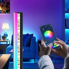 AMILL 1/2pcs Smart RGB LED Floor Lights With Music Sync,App ,USB Powered Multi-Color Mood Lighting For Living Room,Gaming Room,Parties,And Events,Lights For Living Room - Multi-color light - View 7