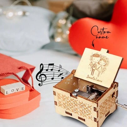 1 Pc, Custom Melody Music Box, You Are My Sunshine, Personalized Music Box, Custom Metal Melody Mechanism, Classical Carved Music Box, Music Theme Box, Gifts For Friends, Valentine's Day Gifts For Close Friends