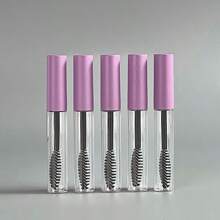 Set de 1/5/10 piezas botellas de aplicador de delineador de ojos transparentes recargables de tamaño de viaje con tapa morada, recipientes de 5ml para rellenar maquillaje de ojos