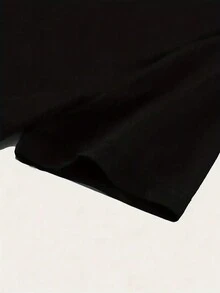 Áo croptop in chữ cho bé gái, cổ tròn, chất liệu vải dệt kim polyester pha spandex, kiểu dáng ngắn, phù hợp cho mọi mùa, màu đen mùa hè. - màu đen - Xem 6