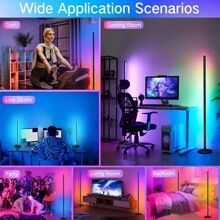 AMILL 1/2pcs Smart RGB LED Floor Lights With Music Sync,App ,USB Powered Multi-Color Mood Lighting For Living Room,Gaming Room,Parties,And Events,Lights For Living Room - Multi-color light - View 10