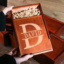 Groomsmen Gifts Box, Empty Personalized Groomsmen Gift Box, Wooden Gift Box, Groomsmen Box, Groomsman Box, Groomsmen Proposal Box - Brown - View 6