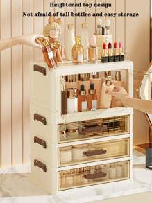 Dust-Proof High-End Drawer Organizer, Storage Racks For Cosmetics And Skincare Products, Makeup Vanity Table - Multi-Layer Drawers Dual Cabinet Storage Rack