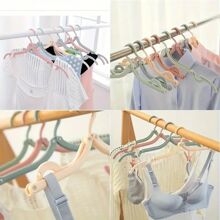 10pcs Portable Foldable Travel Clothes Hanger - Cruise Essential, Space Saving Clothesline, Random Color