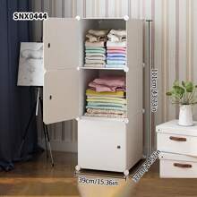 Gabinete de almacenamiento de ensamblaje con lámina de resina minimalista, armario de plástico multicapa, de fácil montaje y uso doméstico independiente - Multicolor - Ver 3