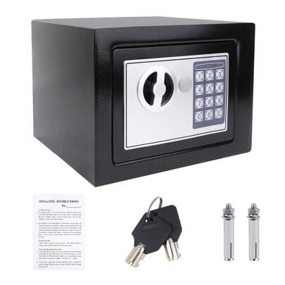 Vandise Tirelire étanche ignifuge de 4,6 L, coffre-fort et casier, coffre-fort avec clavier numérique avec étagère amovible, armoire intérieure, coffre-fort pour la maison, le bureau, l'hôtel