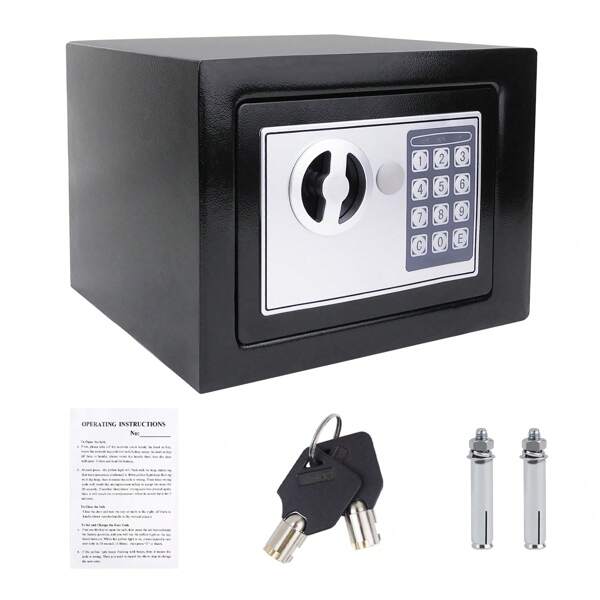 Vandise 4.6L Safe Tresor Feuerfeste wasserdichte Spardose, Safe und Schließfach, Safe mit digitaler Tastatur mit herausnehmbarem Regal, Innenschrank, Tresor für Zuhause, Büro, Hotel