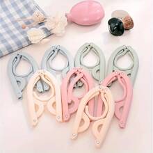 10pcs Portable Foldable Travel Clothes Hanger - Cruise Essential, Space Saving Clothesline, Random Color
