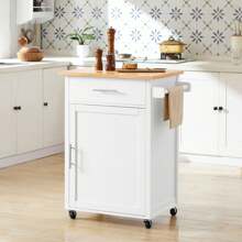 SoBuy FKW102-WN, Kitchen Trolley Cart Kitchen Storage Trolley Kitchen Cabinet Cupboard - White - View 10