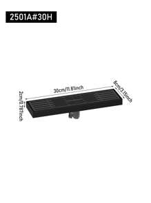 1个黑色地漏，加厚型浴室/酒店淋浴地漏，房间工程矩形线性地漏，大排水除臭地漏浴室配件浴室工具