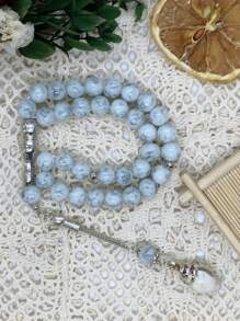 33pcs Colorful Glass Seashell Design Prayer Beads Bracelet
