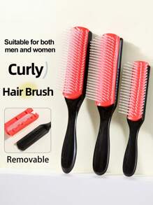 1/3件套9排尼龙梳子,可梳理打结的头发,按摩头皮,防静电,男女通用 - 顺滑梳理,梳子,梳子,梳子,尾梳,造型梳,直发卷发湿发头皮梳,女士梳子,蓬松吹干梳,适用于普通和松散发质,梳子,美发工具,适用于理发店、美容院、返校季、发型、美发、梳子、梳子套装、梳子、卷发梳、解结梳、女士梳子、理发店、美发设备 - 彩色 - 查看 12