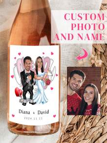 Customized Personalized Wine Bottle Labels, Personalized Face Wine Bottle Labels, Custom Wine Labels, Birthday Wine Labels, Engagement Wine Labels, Birthday Gifts, Personalized Wedding Wine Labels, Wedding Wine Labels, Wedding Gifts, Printed Wedding Gifts, Engagement Gifts,Wedding Essentials - Multicolor - View 88