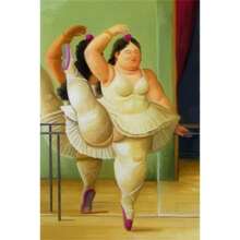 1pc Vintage Fernando Botero Art Dik Persoon Canvas Schilderij Paar Dansende Prints Muurschildering Grappige Figuren Muurkunst Poster Voor Woonkamer Decor Geen Lijst