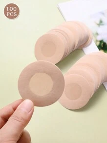 100pcs Disposable Nipple Covers, Seamless Breathable Self-Adhesive Invisible Bra, Women's Lingerie & Underwear Accessories,Private Party Evening Gown Breast Nipple Patch, Disposable Women's Clothing Accessories
