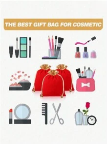 10 piezas de Bolsas de terciopelo con cordón, adecuadas para joyería, regalos de boda, recuerdos preciados, fiesta de cumpleaños, inauguración de la casa, promoción, Día de San Valentín, Año Nuevo 2025, Bolsas de terciopelo con cordón, Bolsas de terciopelo para joyería, Adecuadas para bolsas de regalo rojas de boda, recuerdos de fiesta, suministros festivos