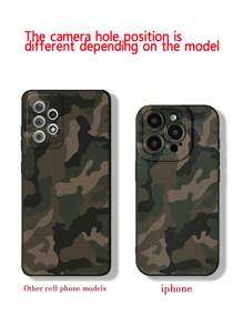 绿色迷彩图腾印花图案简约黑色防震厚手机壳防水防摔防刮