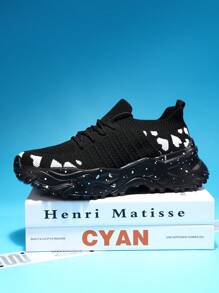 Women's Outdoor Fitness Shoes Anti Slip Road Running Shoes Mesh Breathable Lightweight Walking Shoes Fashionable Casual Shoes All_Black
