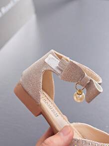 1 Pair Girls Rhinestone Sequin Princess Mary Jane Sandals, Closed Toe Soft Bottom High Heel Dance Shoes With Ankle Strap