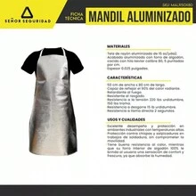 Delantal de seguridad de rayón aluminizado de alta temperatura de 1000 °C - Plateado - Ver 5
