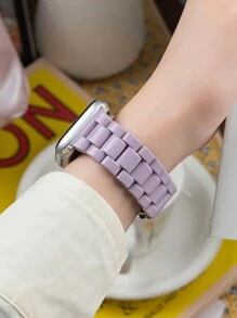 1條女款時尚紫色錶帶，相容 38mm 40mm 41mm 42mm 44mm 45mm 46mm 49mm，極簡風錶帶相容 Series 11 10 9 8 7 6 5 4 3 2 1 SE，相容 Watch S11 S10 S9 S8，時尚智慧錶帶 - 紫色 - 查看 4