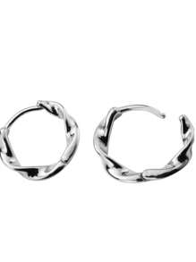 1 Pair S925 Sterling Silver Mobius Knot Hoop Earrings, Casual Everyday Jewelry Accessories, Good Gift For Friends, Birthday - Circle - View 5