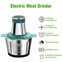 2L Meat Grinder Electric Food Processor Stainless Steel Meat Blender Food Chopper For Meat, Vegetables, Fruits And Nuts - 2L - View 7