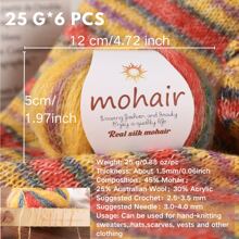 6 Balls Pack 150g (25g*6) Ombre Mohair Blended Yarn, Multicolor Rich, Suitable For Knitting/Crocheting Scarves, Hats, Sweaters, Shawls, Vests, Coats, Skirts And DIY Crafts, Home Goods