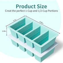 Silicone Freezer Tray For Sauce Cube: Silicone Freezing Tray For Broth Soup Storage - Freeze 250mL 125mL Souped Portion - 水藍色 - 查看 6