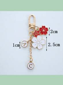 1 pieza Adorno personalizado con iniciales para bolsos de niñas, 1 pieza Llavero de flor con alfabeto, Colgante de funda para teléfono. El adorable llavero puede ser un accesorio encantador para mochilas, carteras, llaves de coche de mujeres y niñas, agregando un toque elegante y de estilo. Un obsequio atento para cualquiera.