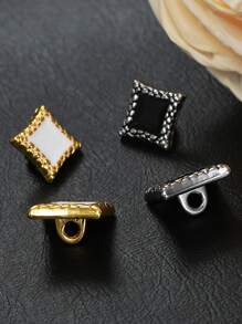 10pcs/Pack Metallic Texture Square Shiny Button, For Coat, Windbreaker, Shirt, Sweater, Suit, Cardigan, Jacket, Delicate Sewing DIY Accessory