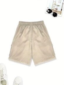 Bermudas cargo de moda para hombres, sueltas y cómodas - Caqui - Ver 3