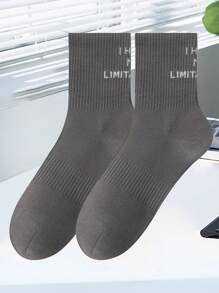 2 pares de calcetines tipo tripulación con estampado de letra "NO TENGO LIMITACIONES" para unisex, calcetines deportivos resistentes al olor y transpirables, calcetines para parejas, personalizados, motivadores, excelentes regalos para amigos, familia, parejas, niños, multicolor, talla 38-46