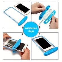 夜光防水手机袋，适合游泳和潜水 - 一款通用密封干袋，适用于手机，配有挂绳和防水塑料外壳，常用于户外冲浪、游泳、潜水和皮划艇运动。