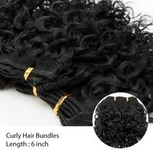 Jerry Curly Hair Bundles 6 Inch Hair Weave Bundles Crochet Short Cut 3Pcs/Pack Hair Bundles Synthetic Hair Extensions For Women Daily Life - Multicolor - View 3