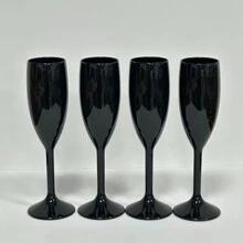 6盎司/170毫升可重复使用塑料香槟杯，白色/粉色/黑色/圣诞派对款，多用途，是派对、祝酒、圣诞节、情人节、户外活动和露营的理想之选。