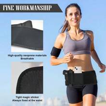 Tactical Belly Band Holster Concealed Hidden Belt Gun Carry Pistol Waist Pouch - 黑色 - 查看 3