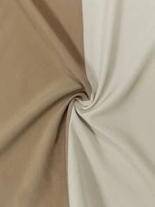 Neuer Frühling 2026 Mittlerer Osten Stil Lässiges Langkleid für Frauen, Beige & Hellbraun Farbblock Rundhals, Elegant für tägliche Ausflüge & leichte gesellige Anlässe