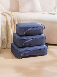 3件套旅行压缩衣物收纳袋，便携式多功能行李袋，可收纳鞋子和衣服，轻松旅行，轻松收纳，精美花卉图案，轻巧便携，坚固耐用。适合居家和旅行使用。