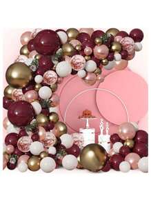 146 件勃艮第气球和花环套装，适用于生日、婚礼、家居装饰、盛大开幕、拱门气球