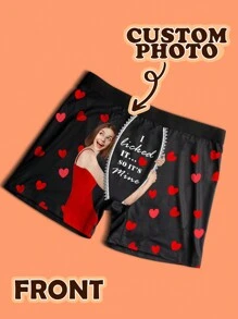 1 pezzo Boxer personalizzati per la festa di San Valentino da uomo, biancheria intima da uomo personalizzata, boxer con volti divertenti personalizzati, regalo di San Valentino, regalo di anniversario, regalo di compleanno, regalo di matrimonio, regalo per il migliore amico, regalo per il fidanzato, regalo per il marito, regalo per lui